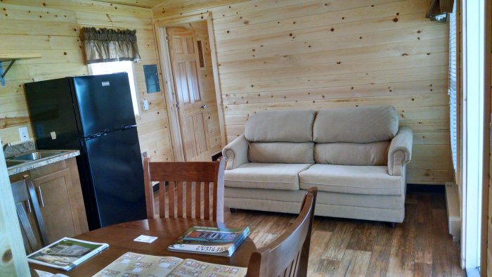 interior design of a cabin at Triple R camping resort