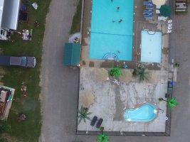 Arial View of Hot Tub and Pool at Triple R Camping Resort in Western NY