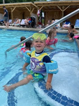 Kids playing in the LeeKee Lagoon at Triple R