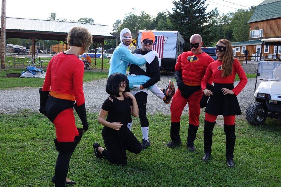 Campers in Costume Halloween Weekend 2018 at Triple R Campground in Western NY