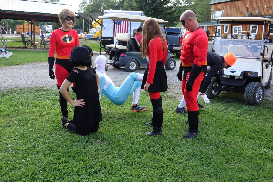 Campers in Costume Halloween Weekend 2018 at Triple R Campground in Western NY