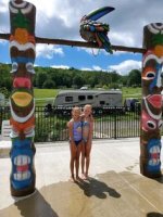 Kids playing in the LeeKee Lagoon at Triple R