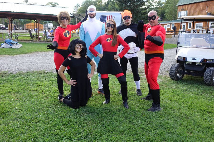 Campers in Costume Halloween Weekend 2018 at Triple R Campground in Western NY