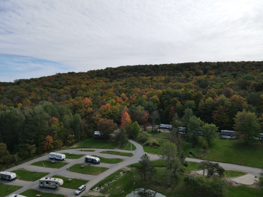 Ariel view at Triple R Camping Resort a campground in WNY