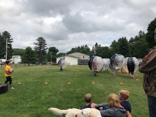 Campers Playing Games During Memorial Day Weekend 2018 at Triple R Campground in Western NY