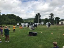 Campers Playing Games During Memorial Day Weekend 2018 at Triple R Campground in Western NY