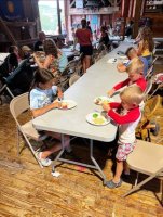 Kids painting ceramic at Triple R