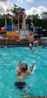 Kids playing in the LeeKee Lagoon at Triple R