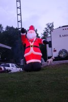 Camper with Christmas decorations