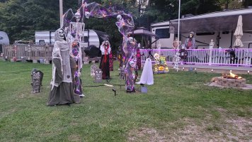 Site decorated with Halloween Decorations at Triple R Camping Resort