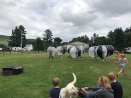 Campers Playing Games During Memorial Day Weekend 2018 at Triple R Campground in Western NY