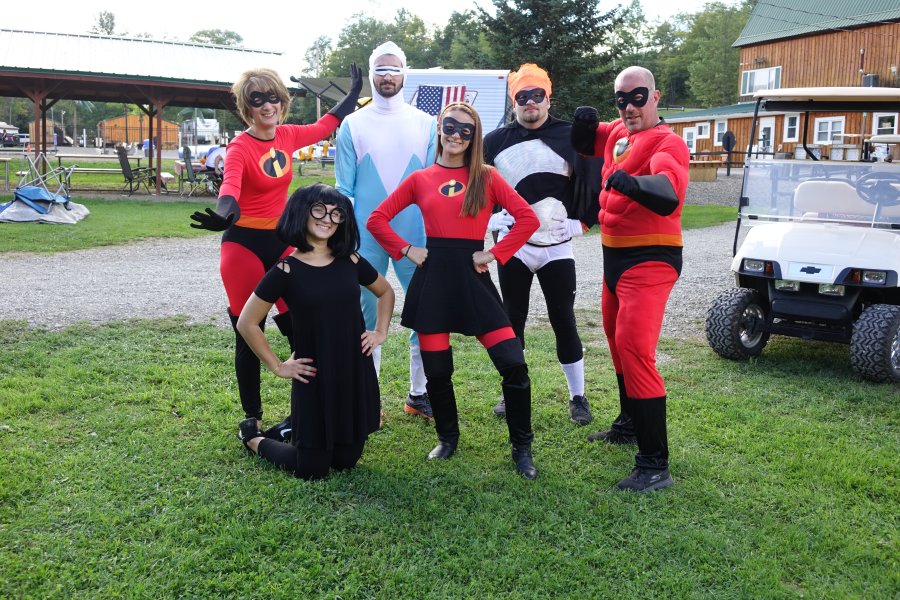 Campers in Costume Halloween Weekend 2018 at Triple R Campground in Western NY