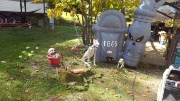 Site decorated with Halloween Decorations at Triple R Camping Resort