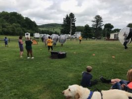 Campers Playing Games During Memorial Day Weekend 2018 at Triple R Campground in Western NY