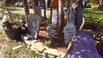 Site decorated with Halloween Decorations at Triple R Camping Resort