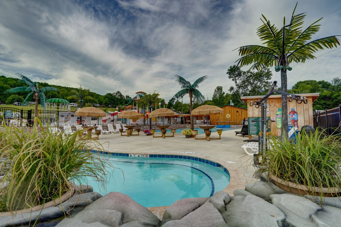 Hot Tub, pool area at Triple R Campground in Western New York