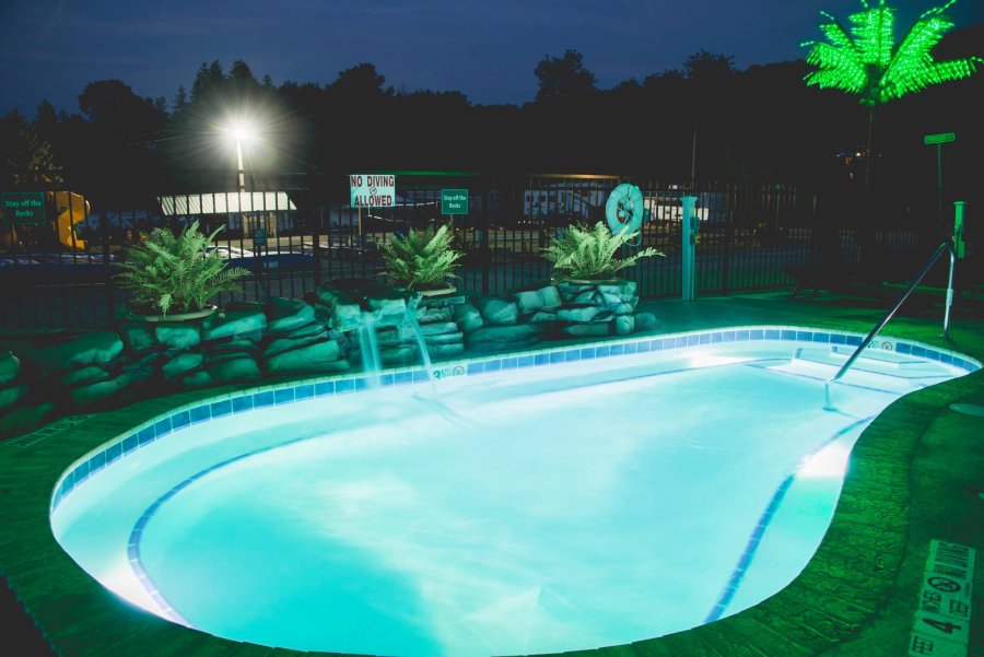 Hot Tub at Night at Triple R Camping Resort in Western NY