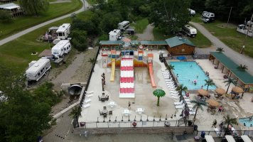 aquatics area at Triple R Camping Resort in Western NY