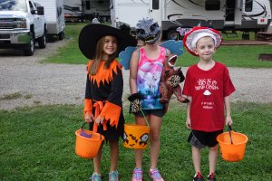 Campers in Costume Halloween Weekend 2018 at Triple R Campground in Western NY