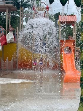 Kids playing in the LeeKee Lagoon at Triple R