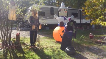 Site decorated with Halloween Decorations at Triple R Camping Resort