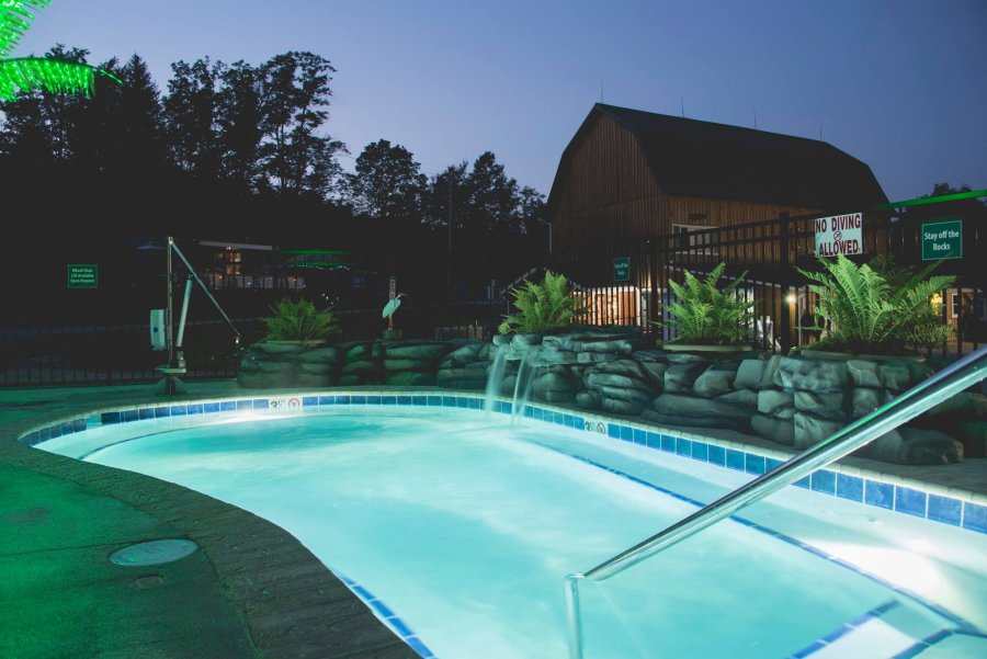 Hot Tub at Night at Triple R Camping Resort in Western NY