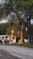 Site decorated with Halloween Decorations at Triple R Camping Resort