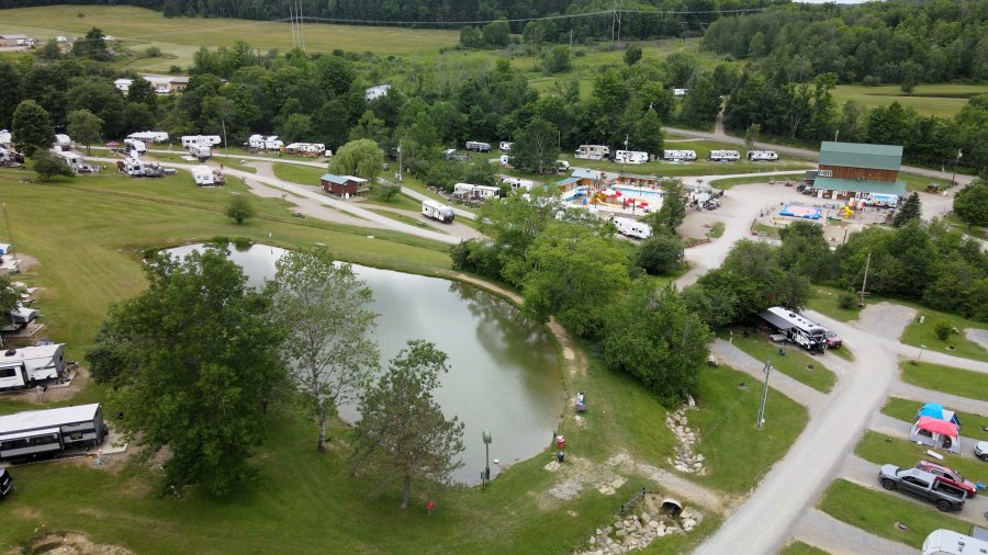 Ariel view at Triple R Camping Resort a campground in WNY