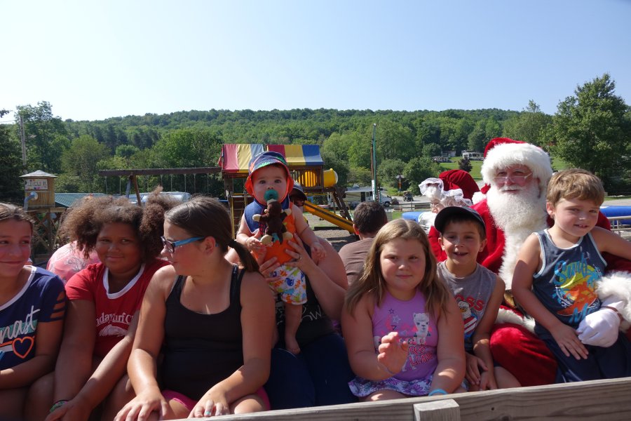 Santa on a hay ride